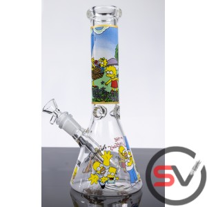 THE SIMPSONS FAMILY PICNIC GLASS WATER PIPE 10inch